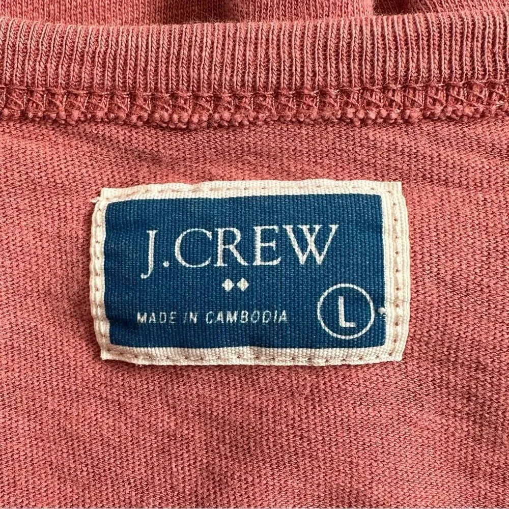J. Crew Men’s Long Sleeves Slub Cotton Tee, Sz Large